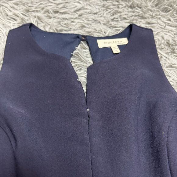 Monteau Sleeveless Navy Blue Fit n Flare Mini Dress Size Small - Picture 4 of 11